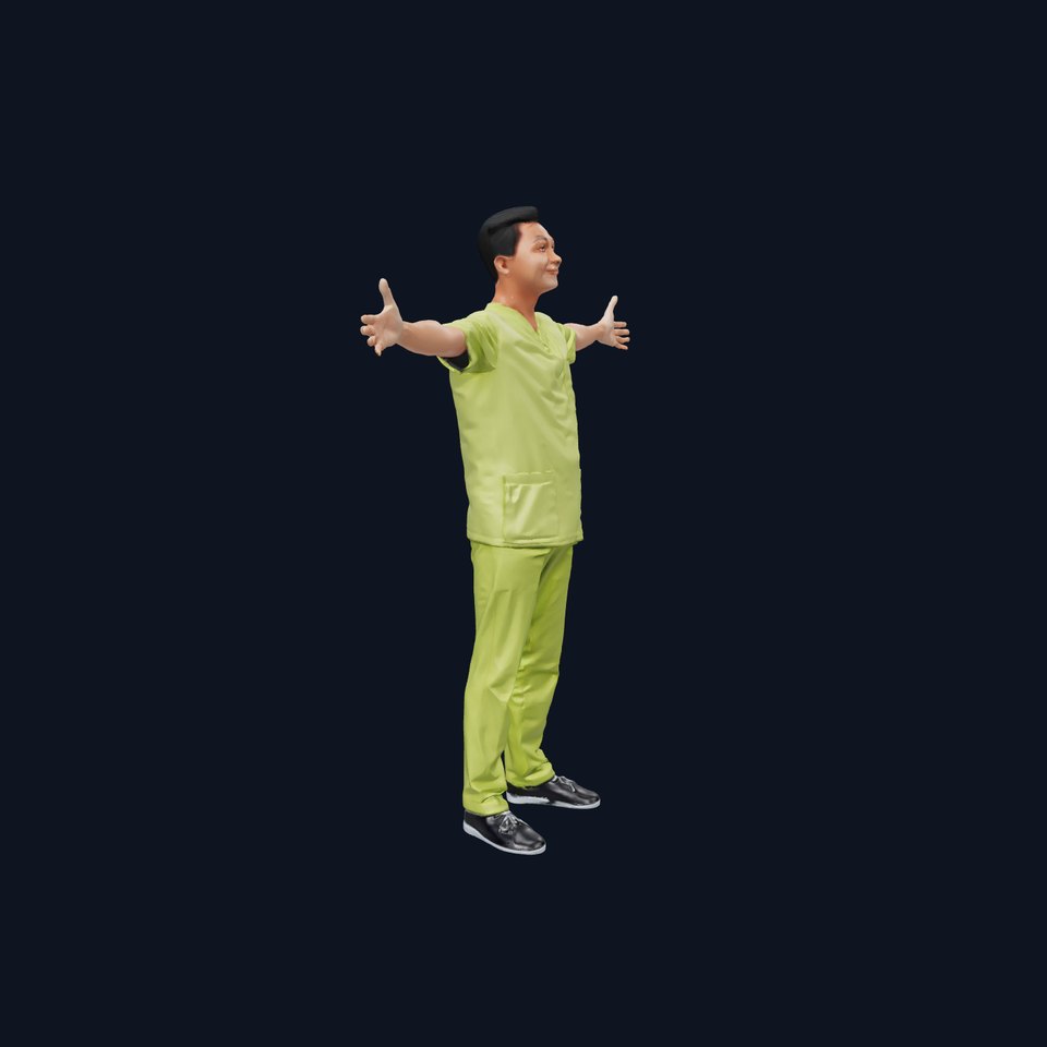 Green Scrub Outfit model pack